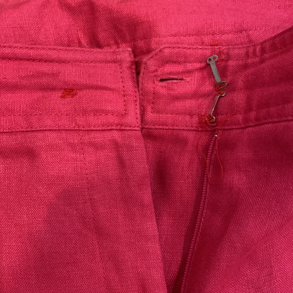 Hot pink linen, lined pants - Picture 2 of 3